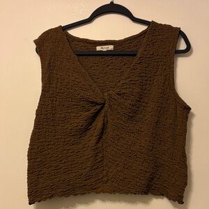 Madewell Brown Textured Sleeveless Top